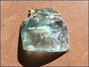 Aqua glass Ink bottle (1850-1930) from Casa de Estudillo excavation